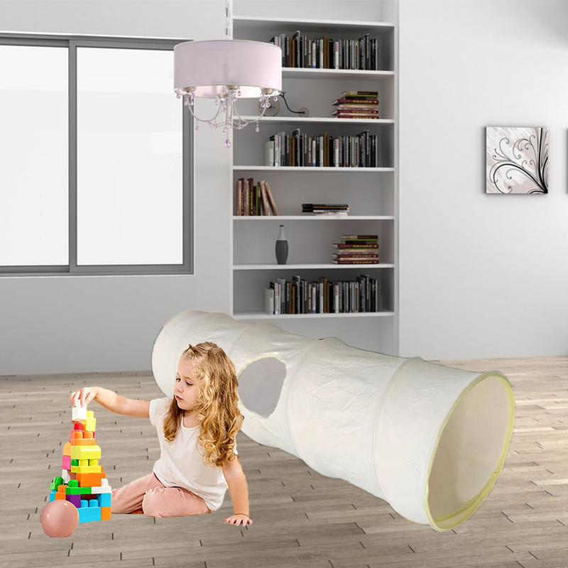 White Children Kids Foldable Crawling Cotton Tunnel play tent crawl tunnel Toddler playpen