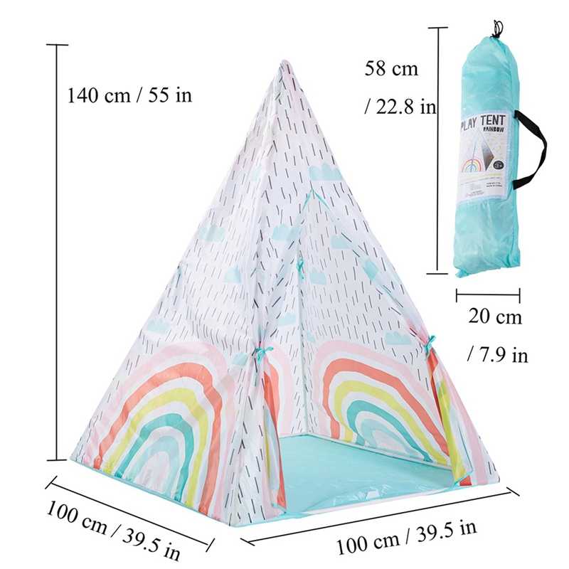 Kids Rainbow Play Tent Portable Foldable Ball Pool Pit Indian Tent Children Indoor Outdoor Teepee Toys