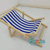 Stripe Canvas Cover Wooden Frame Easy Folding Kids Beach Chair 