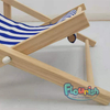 Stripe Canvas Cover Wooden Frame Easy Folding Kids Beach Chair 