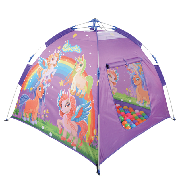 Unicorn Dome Tent Purple Color Ball Pit Tent For Girls Boys Toddlers