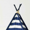 Navy Dark blue stripe kids play tent house cotton canvas children's teepee indian tepee tents with window wooden frame