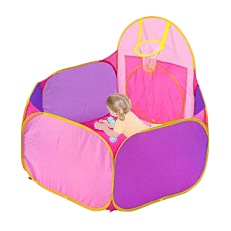 Kids Playhouse Popup Tents withTunnels ball pit and Basketball Hoop Large Play Tent For Boys Grils Use Outdoor